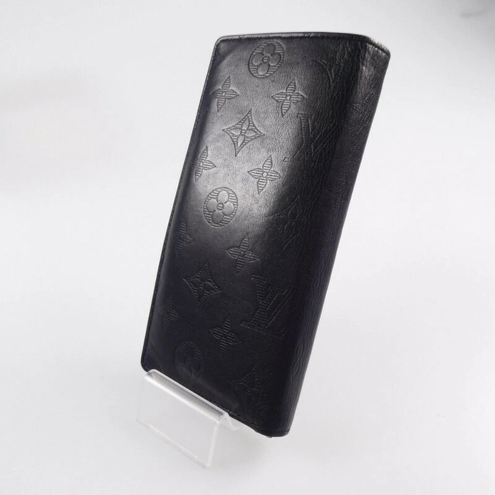 LOUIS VUITTON Monogram Shadow Black Portefeuille Brazza Bi fold Long Wallet